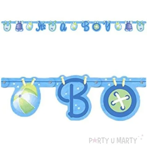 girlanda baby shower its a boy blekitna unique 157 cm