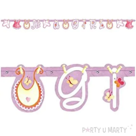 girlanda baby shower its a girl rozowa unique 157 cm