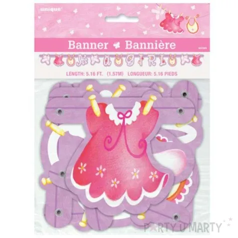 girlanda baby shower its a girl rozowa unique 157 cm