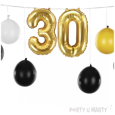 girlanda balonowa 30 urodziny zloty czarny bialy partydeco 12 szt