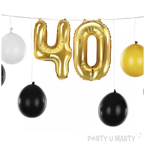 girlanda balonowa 40 urodziny zloty czarny bialy partydeco 12 szt
