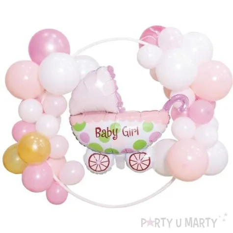 girlanda balonowa baby girl bialo rozowy partypal