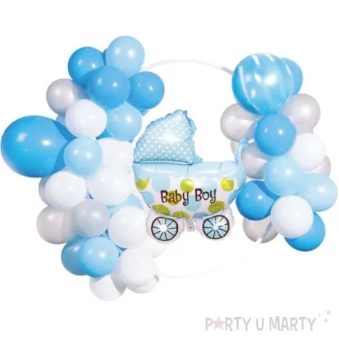girlanda balonowa baby shower boy bialo blekitny partypal