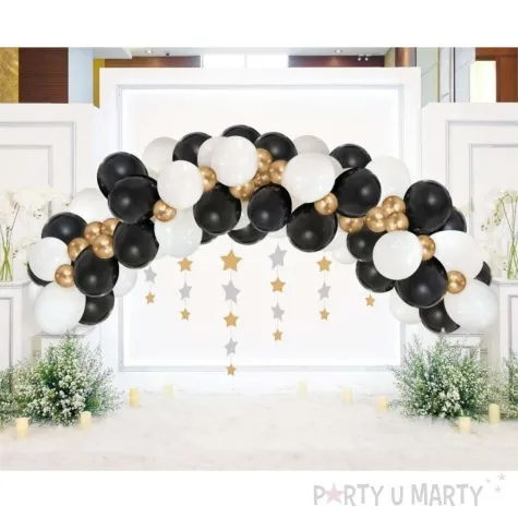 girlanda balonowa beauty and charm bialy zloty czarny godan 70 szt