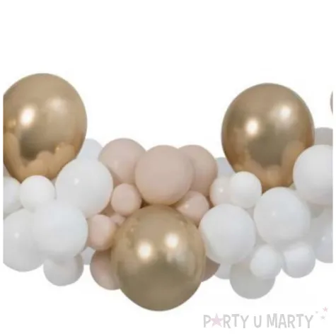 girlanda balonowa bialo szampanski latte gemar 65 szt