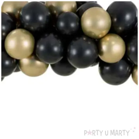 girlanda balonowa czarno zlota partydeco zestaw x60