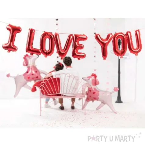 girlanda balonowa i love you czerwona partydeco 210 cm