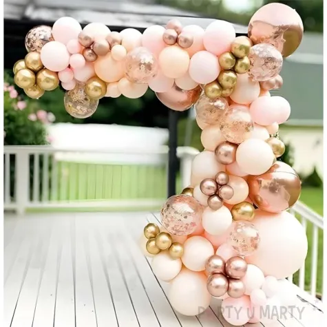 girlanda balonowa imprezowa rozowe zloto jix 100 szt