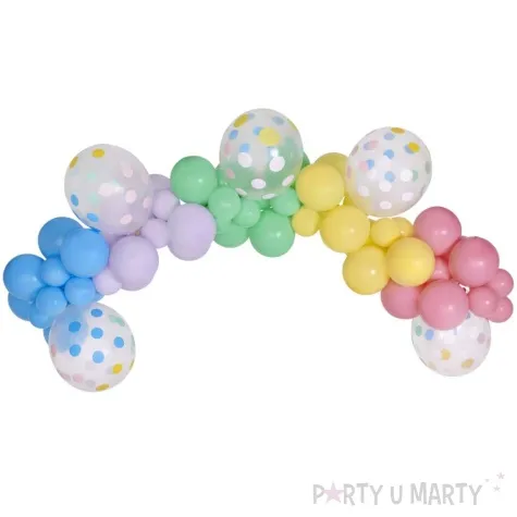 girlanda balonowa makaronowa tecza mix gemar 65 szt