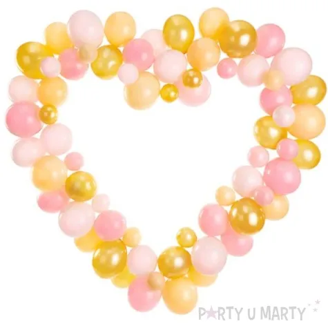 girlanda balonowa serce zlota partydeco 166 x 160 cm 68 szt