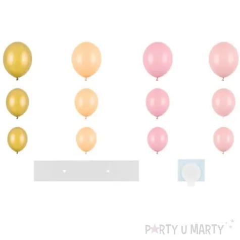 girlanda balonowa serce zlota partydeco 166 x 160 cm 68 szt