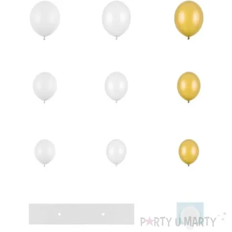 girlanda balonowa serce zloto biala partydeco 166 x 160 cm 68 szt