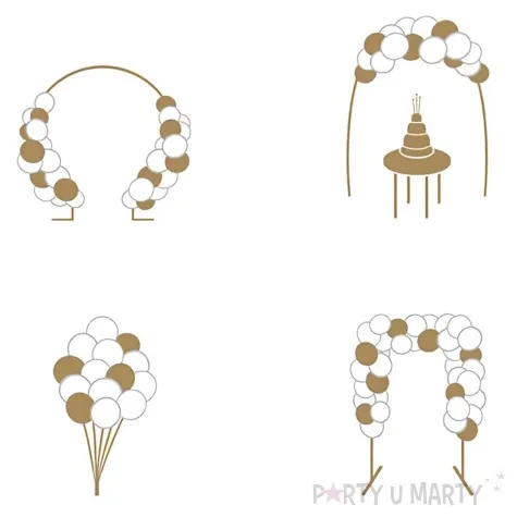 girlanda balonowa wesele w ogrodzie bialo zlota partydeco zestaw 60szt