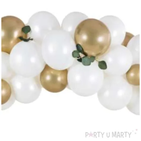 girlanda balonowa wesele w ogrodzie bialo zlota partydeco zestaw 60szt