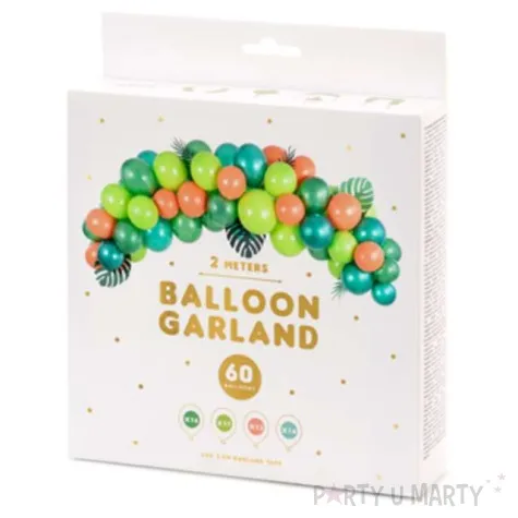 girlanda balonowa zielony dinozaur partydeco zestaw 60szt