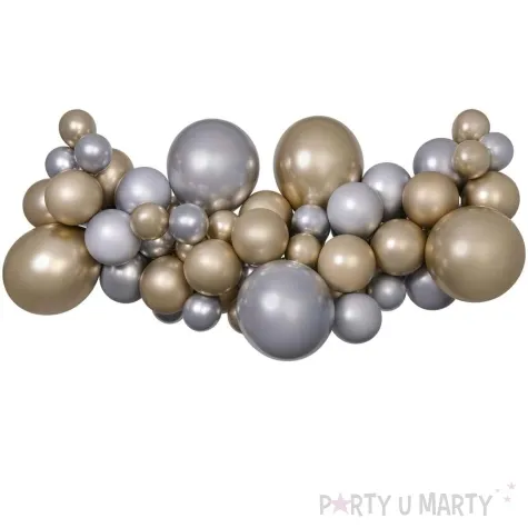 girlanda balonowa zloto i srebro gemar 65 szt