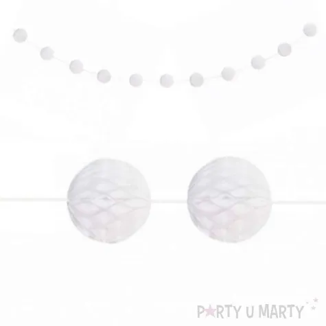 girlanda bibulowa honeycomb kule biala unique 213 cm