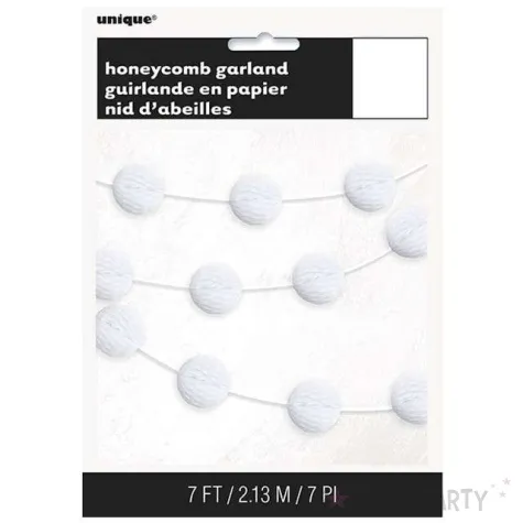 girlanda bibulowa honeycomb kule biala unique 213 cm