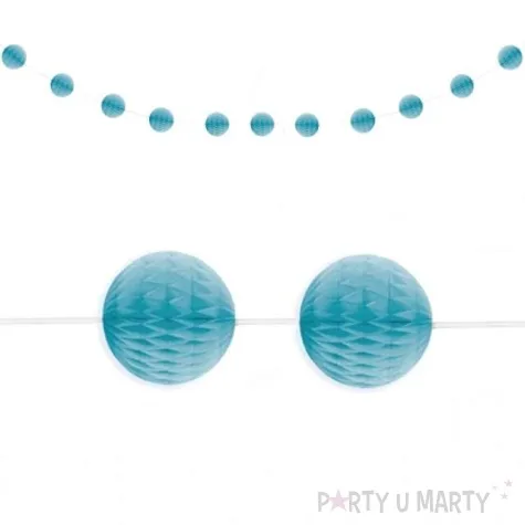 girlanda bibulowa honeycomb kule niebieska jasna unique 213 cm