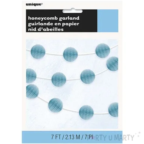 girlanda bibulowa honeycomb kule niebieska jasna unique 213 cm