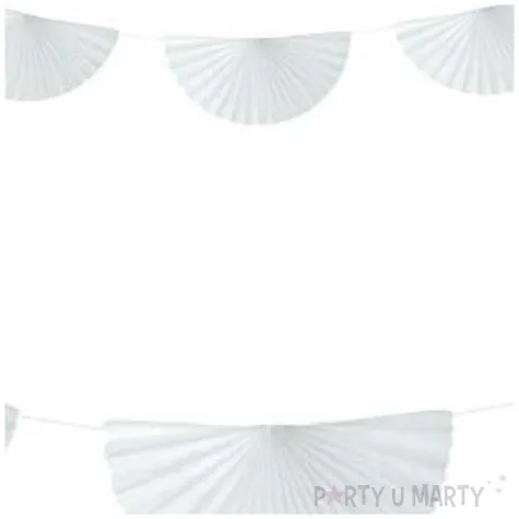 girlanda bibulowa rozety biala godan 300 cm
