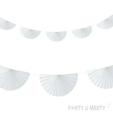 girlanda bibulowa rozety biala godan 300 cm