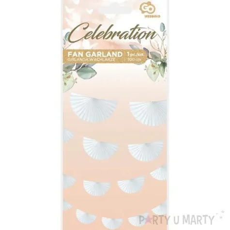 girlanda bibulowa rozety biala godan 300 cm