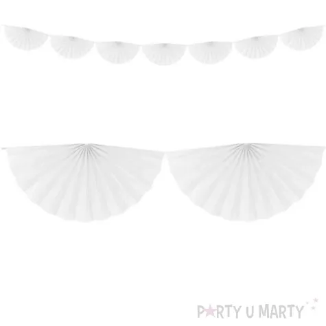 girlanda bibulowa rozety biala partydeco 3m