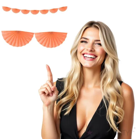 girlanda bibulowa rozety brzoskwiniowa partydeco 300 cm