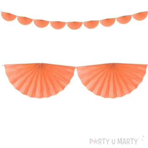 girlanda bibulowa rozety brzoskwiniowa partydeco 300 cm