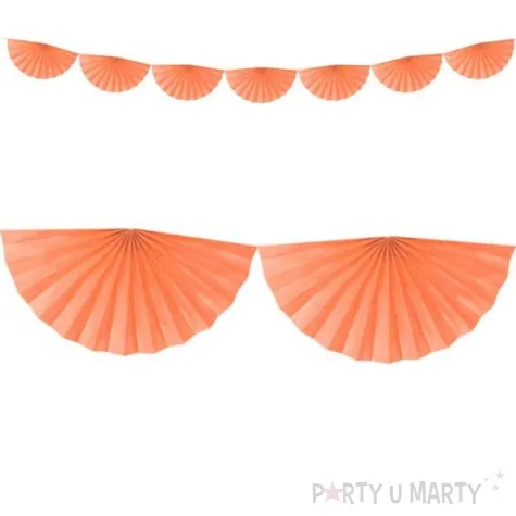 girlanda bibulowa rozety brzoskwiniowa partydeco 300 cm