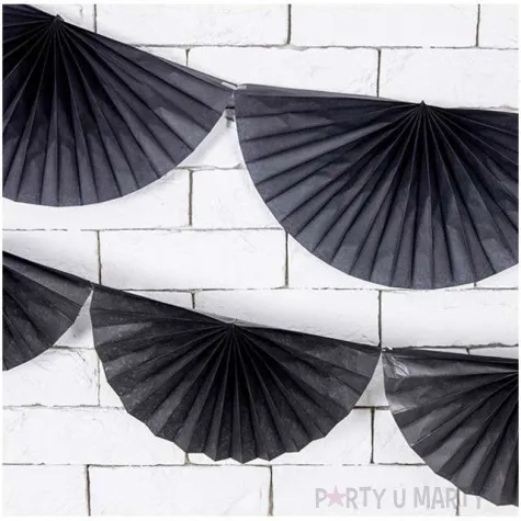 girlanda bibulowa rozety czarna partydeco 300 cm