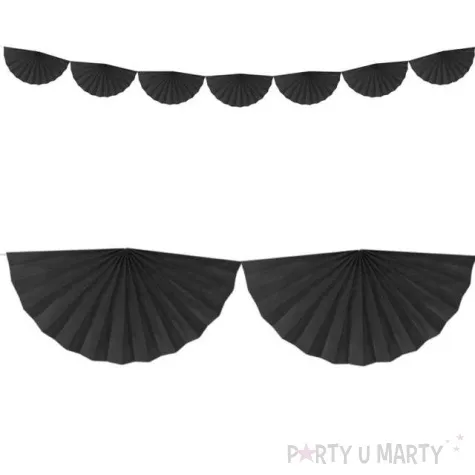 girlanda bibulowa rozety czarna partydeco 300 cm