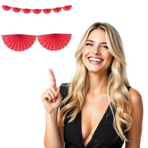 girlanda bibulowa rozety czerwona partydeco 300 cm