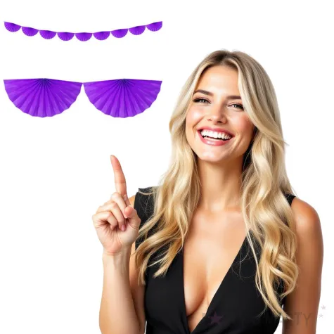 girlanda bibulowa rozety fioletowa partydeco 300 cm