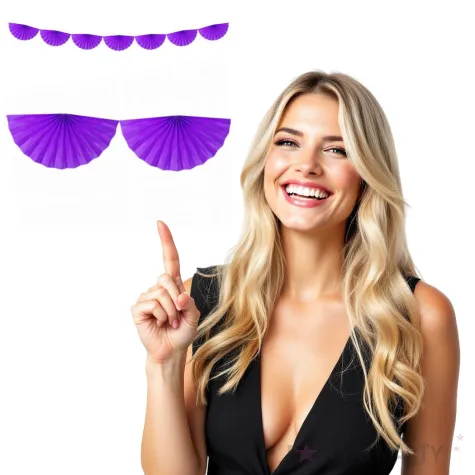 girlanda bibulowa rozety fioletowa partydeco 300 cm