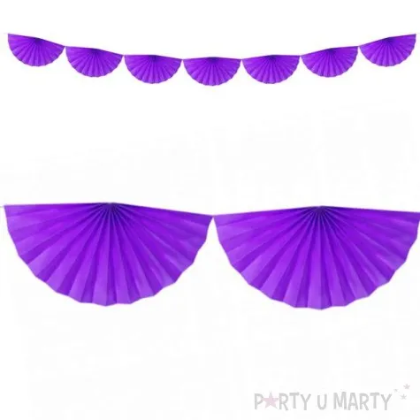 girlanda bibulowa rozety fioletowa partydeco 300 cm