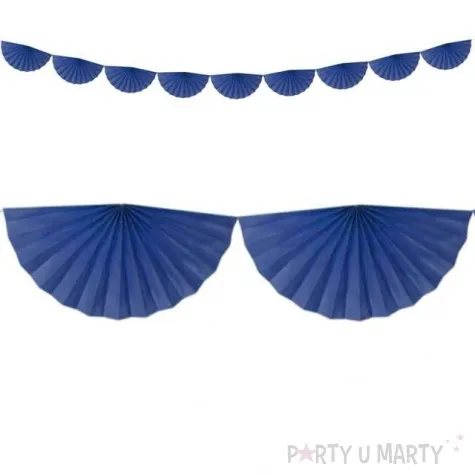 girlanda bibulowa rozety granatowa partydeco 300 cm