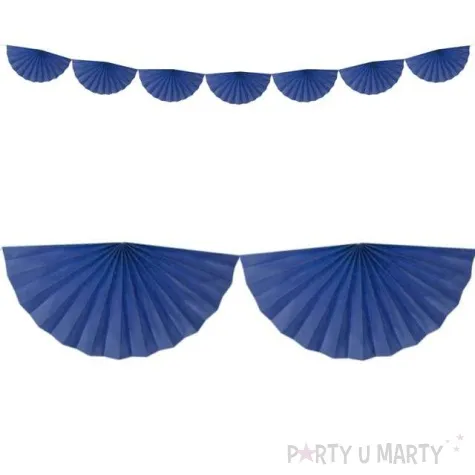 girlanda bibulowa rozety granatowa partydeco 300 cm