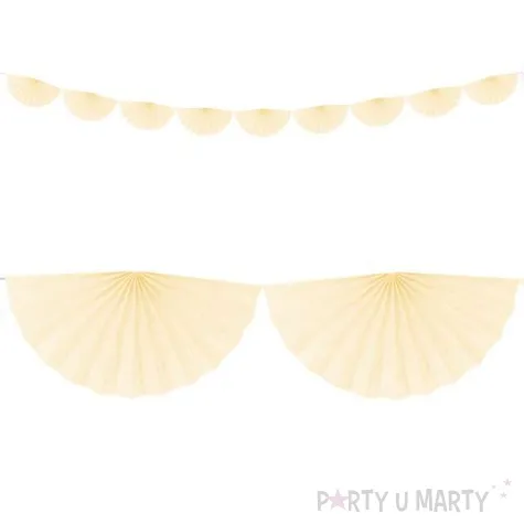 girlanda bibulowa rozety jasny kremowy partydeco 300 cm