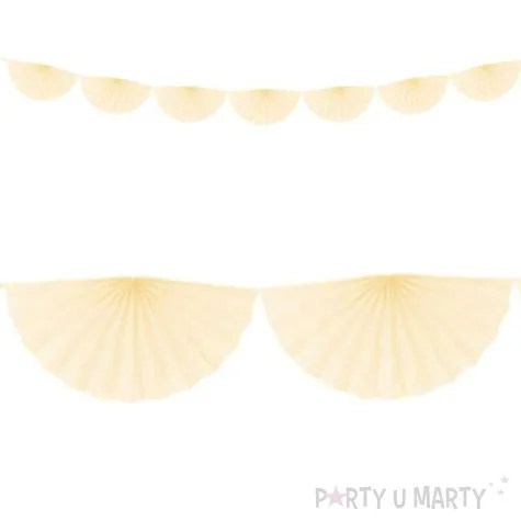 girlanda bibulowa rozety kremowa jasna partydeco 300 cm