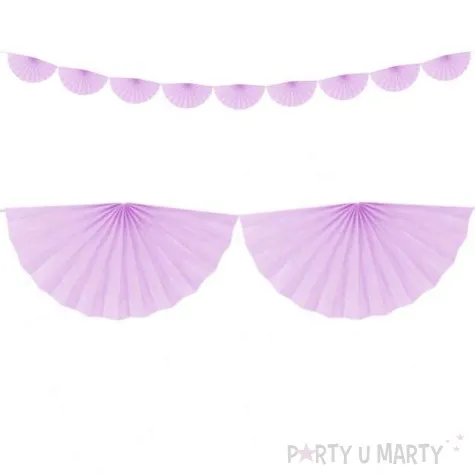 girlanda bibulowa rozety lawendowa partydeco 300 cm