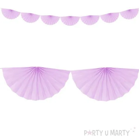 girlanda bibulowa rozety lawendowa partydeco 300 cm