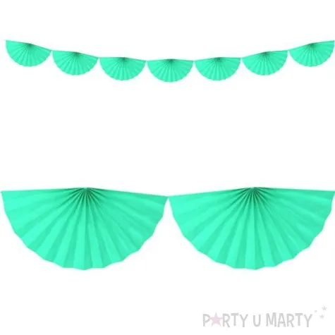 girlanda bibulowa rozety mietowa jasna partydeco 300 cm