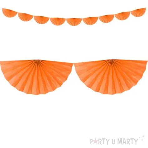 girlanda bibulowa rozety pomaranczowa partydeco 300 cm