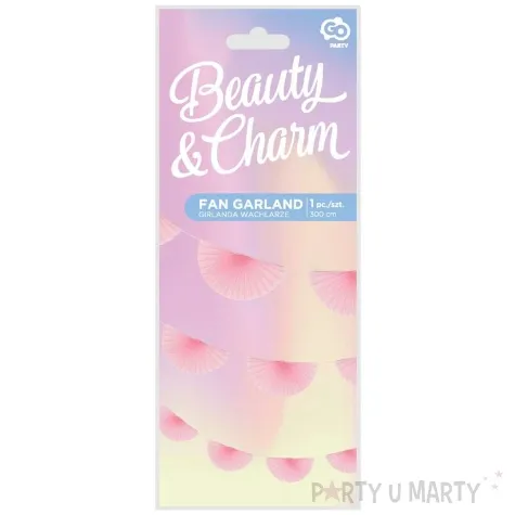 girlanda bibulowa rozety rozowa godan 300 cm