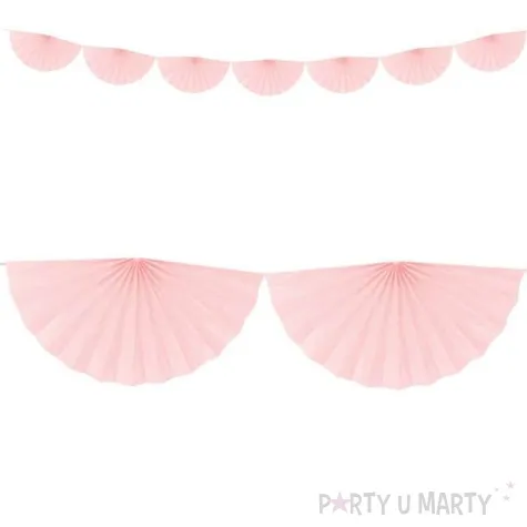 girlanda bibulowa rozety rozowy pudrowy partydeco 300 cm