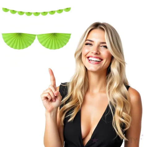 girlanda bibulowa rozety zielone jabluszko partydeco 300 cm