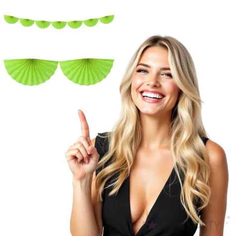 girlanda bibulowa rozety zielone jabluszko partydeco 300 cm