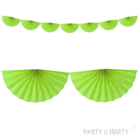 girlanda bibulowa rozety zielone jabluszko partydeco 300 cm